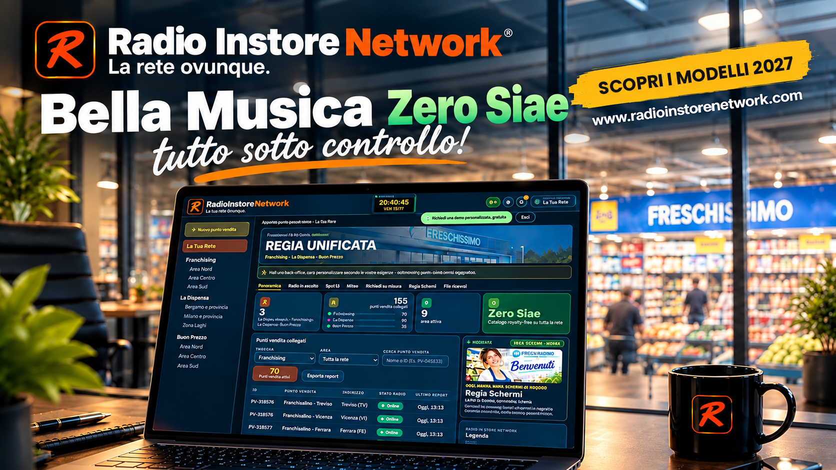 Bella Musica, Zero SIAE, tutto sotto controllo. Radio In Store Network